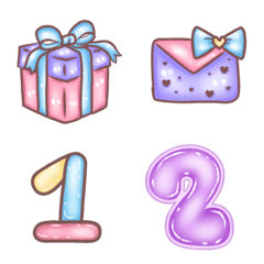 Numbers and emoji decorations