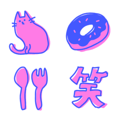 ネオンカラー絵文字（ブルー×ピンク）