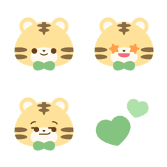 緑のリボンのトラ絵文字