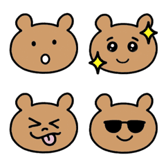 まんまるくまのブラウン絵文字