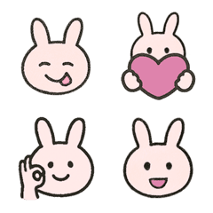 まんまるピンクうさぎのやさしい絵文字
