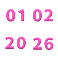 桃紅 3D 重要日期 數字 1-40  動態表情貼