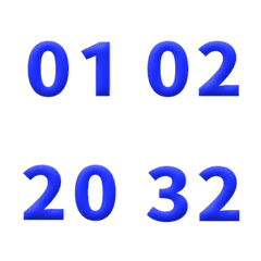 藍 3D 日期 數字 1-40 萬用日曆 動態表情貼