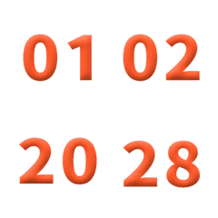 橘 3D 日期 數字 1-40 萬用日曆 動態表情貼