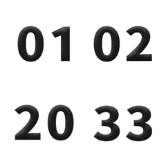 黑 3D 日期 數字 1-40 萬用日曆 動態表情貼