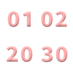 粉 3D 日期 數字 1-40 萬用日曆 動態表情貼