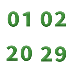 綠 3D 日期 數字 1-40 萬用日曆 動態表情貼