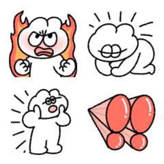 リアクションする無表情動物(うさぎ)絵文字