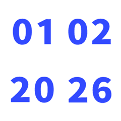 藍 日期 數字 1-40 萬用日曆 動態表情貼