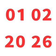 紅 日期 數字 1-40 萬用日曆 動態表情貼
