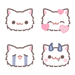 So Fluffy white cat emoji