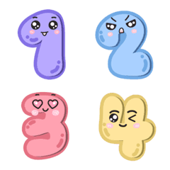 Cute little numbers, emojis