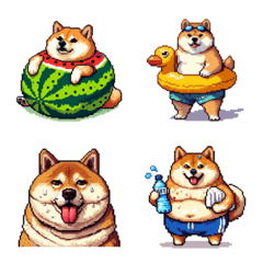 夏の太っちょ柴犬 絵文字