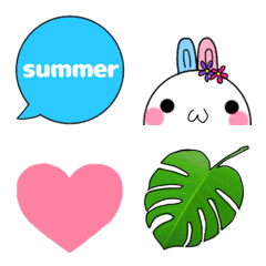 カラフルハートいっぱいと夏っぽい絵文字！