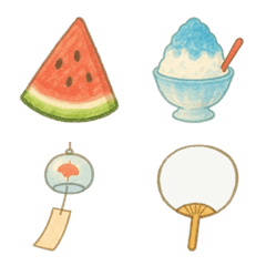 Watercolor emojis for summer
