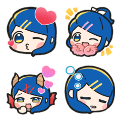 青い髪の女の子の絵文字