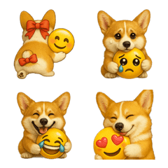 ぷりぷりコーギーのリアクション絵文字