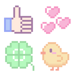 Simple pixel art emojis used everyday