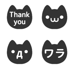 ⏹⬛LINE顔文字ネコ❷⬛モノクロ