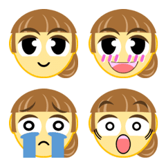 (リアクション用)いろんな表情顔の文字01C