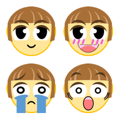 (リアクション用)いろんな表情顔の文字01B