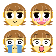 (リアクション用)いろんな表情顔の文字01E