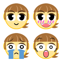 (リアクション用)いろんな表情顔の文字01F