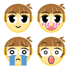 (リアクション用)いろんな表情顔の文字01G