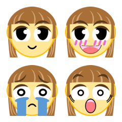 (リアクション用)いろんな表情顔の文字01I
