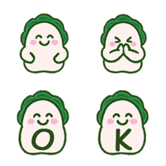 かわいい牡蠣の表情+26英語-海藻グリーン