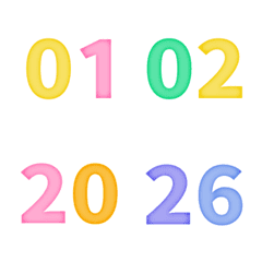 繽紛 數字 123 日期 1-40 萬用 表情貼