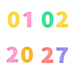 繽紛 數字 123 日期 1-40 萬用 動態表情貼