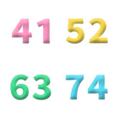 繽紛 日期 3D 數字 41-80 日曆 動態表情貼