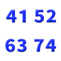 藍 3D 日期 數字 41-80 萬用日曆 表情貼