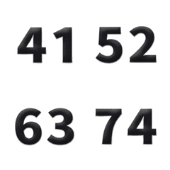 黑 3D 日期 數字 41-80 萬用日曆 表情貼