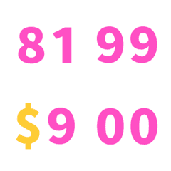 桃紅 日期 數字 81-99 日曆 動態表情貼