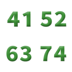 綠 3D 日期 數字 41-80 萬用日曆 表情貼