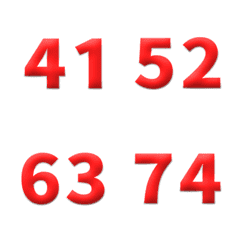 紅 3D 日期 數字 41-80 萬用日曆 表情貼