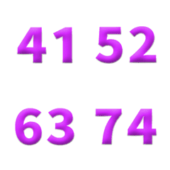 紫 3D 日期 數字 41-80 萬用日曆 表情貼