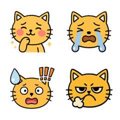 感情まるわかり猫|リアクション絵文字12種