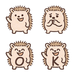 かわいいハリネズミ+26英語（ベージュ）