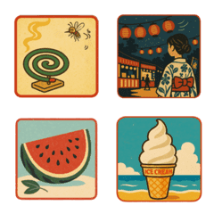 Retro Summer Days Emoji Pack