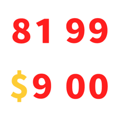 紅 日期 數字 81-99 萬用日曆 動態表情貼