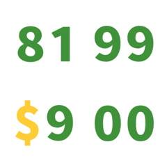 綠 日期 數字 81-99 萬用日曆 動態表情貼