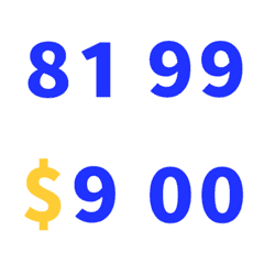 藍 日期 數字 81-99 萬用日曆 動態表情貼