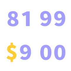 淺紫 日期 數字 81-99 萬用日曆 動態表情貼