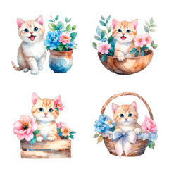 水彩ねこ 日常 絵文字✿大人上品