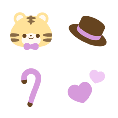 紫リボンのトラ絵文字