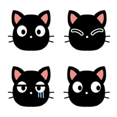 黒猫のリアクション絵文字