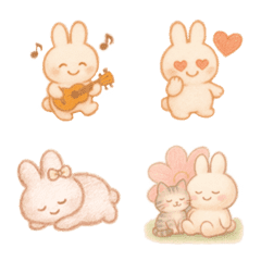 Yuru Usa Hand drawn Bunny Emoji Set